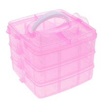 Versatile 18-Grid 3-Layer Transparent Plastic Organizer Box with Adjustable Dividers for Jewelry & Fishing Hooks