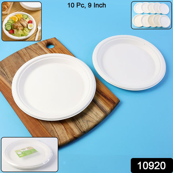 Freshee 9 Inch Compostable Bagasse Plate (10 Pc)