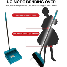 Long Handle Dustpan and Brush 2 Piece Set for Sweeping Cleaning Home Office, Supdi