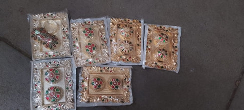 Rakasha Bandhan Special Puja Thali, Kumkum Thali Holder, Pooja Return Gift, Indian Housewarming Gifts, Brother / Bhai / Bhabhi / Sister / Family   for Rakshabandhan, Diwali (Mix Design)